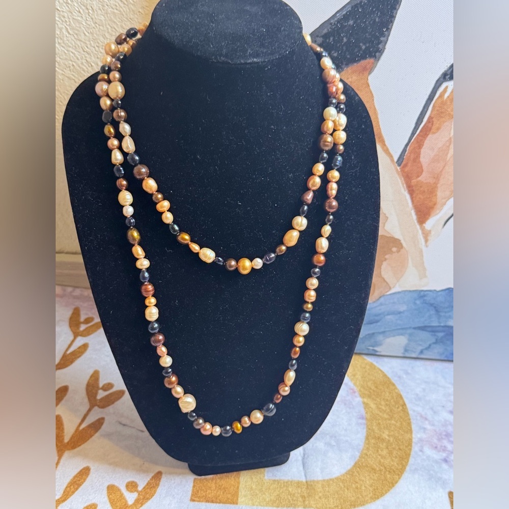 Honora Collection Multicolor Genuine Cultured Freshwater Pearl  50” L Necklace